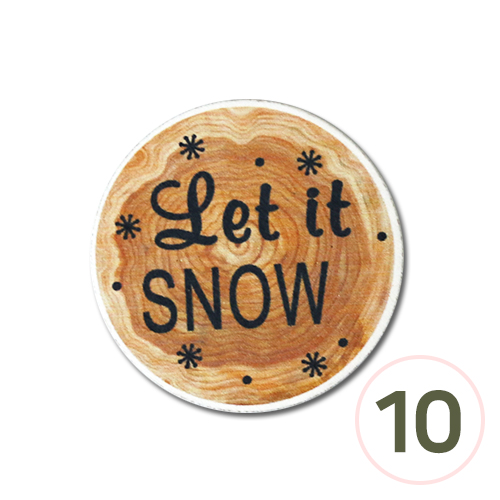 SB-178 우드장식 Let it snow 53mm 10개입