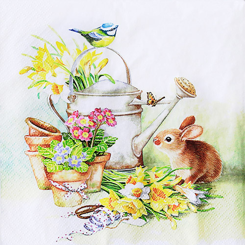 냅킨아트 380013 Bunny with Watering Can 냅킨20매 33x33cm 1103