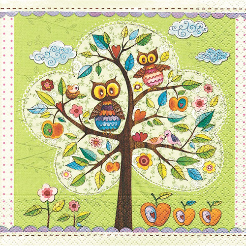 냅킨아트 21344 Owl tree 킨20매 33x33cm 2004