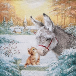 냅킨아트 33312000 Donkey And Kitten 냅킨20매 33x33cm 2225