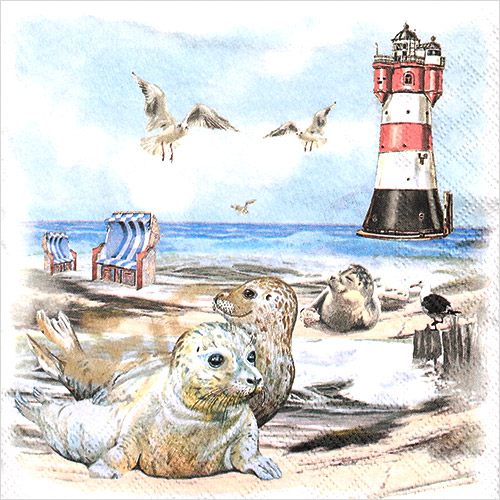 냅킨아트 13310040 Seals On Beach 냅킨20매 33x33cm 2318