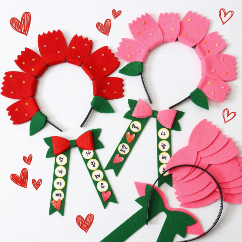 펠트 카네이션 화환 머리띠 만들기