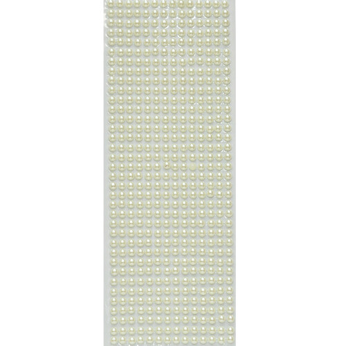 스티커 반구 크리스탈 화이트 진주 6mm 14x36cm