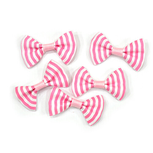줄 무늬 리본 핑크 20개입 3.5x2.5cm