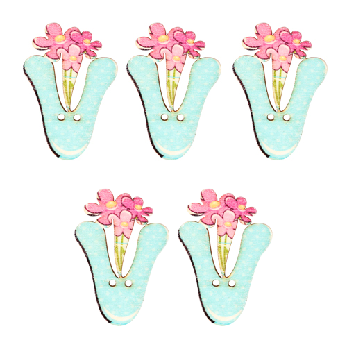 이니셜 알파벳 V 3.5cm 5개입