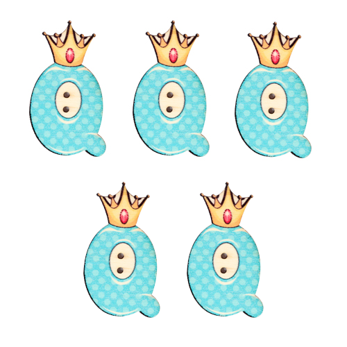 이니셜 알파벳 Q 3.5cm 5개입