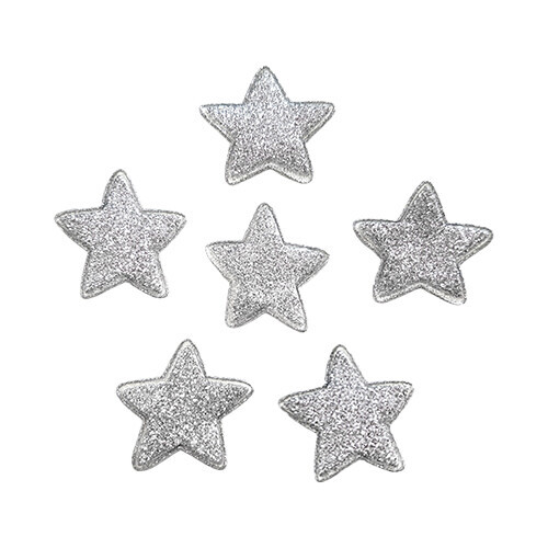 패브릭 반짝이별 중 은색 2.5cm 30개입