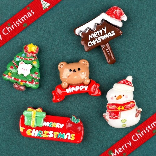 미니어처 크리스마스 곰돌이 레터링 표지판 장식 데코 10개입