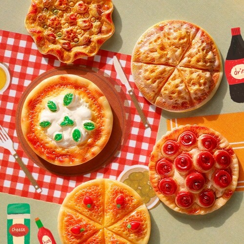 미니어처 타르트 피자 장식 데코 10개입