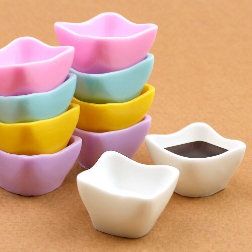 미니어처 파스텔 사각 간장 종지 그릇 장식 데코 10개입