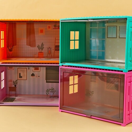 미니어처 오픈 컨테이너 하우스 만들기 패키지 세트 1개입