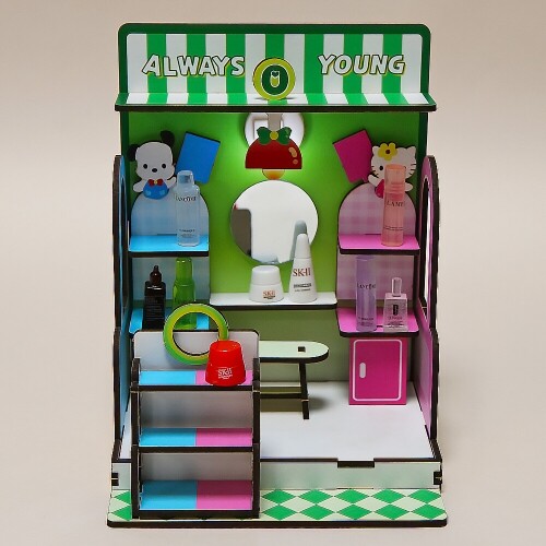 인쇄 우드 DIY 미니어처 로드샵 화장품 가게 만들기 놀이 1개입
