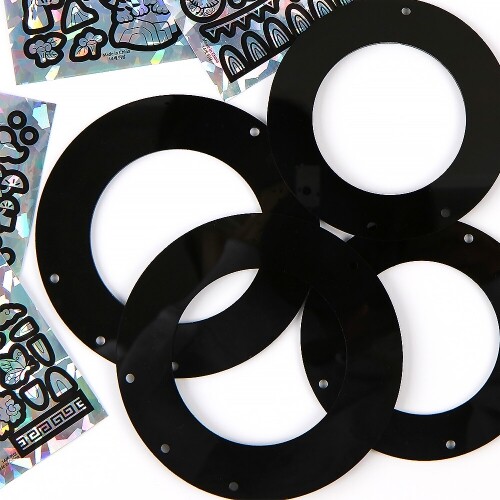 검정 아크릴 원형 모빌 리스 4개입