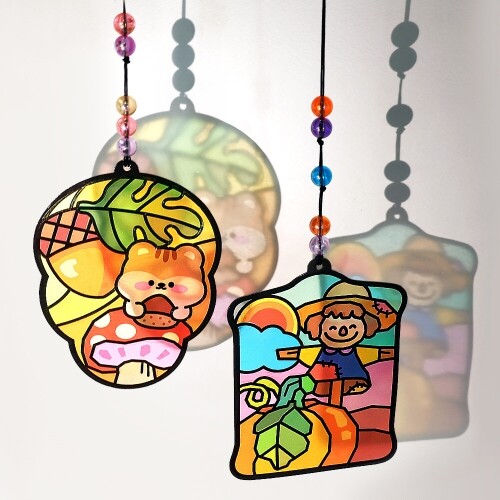 다람쥐 허수아비 스티커 썬캐쳐 책갈피 모빌 만들기