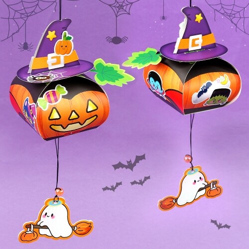 4개입 할로윈 호박 풍경 모빌 만들기