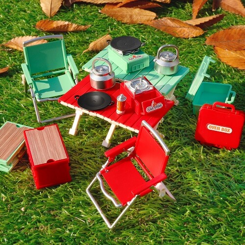 미니어처 캠핑 테이블 의자 세트 1세트