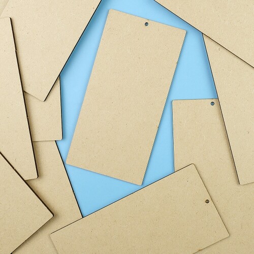 10개입 MDF 1구멍 직사각판 7.4x15cm