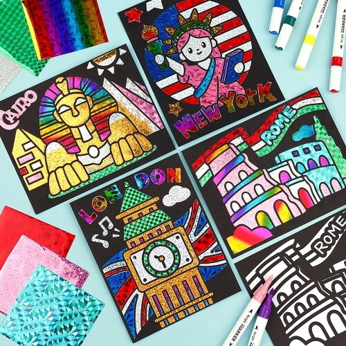 초등 어린이 돌봄 늘봄 포일 아트 세계 나라 수도 카드 만들기 키트 1세트