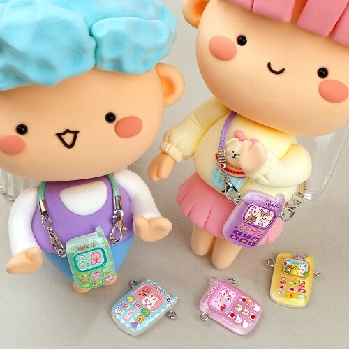 5개입 미니어처 동물 칼라 핸드폰