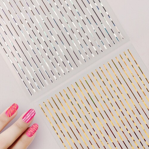 3D 홀로그램 라인 스티커 레진 네일 아트