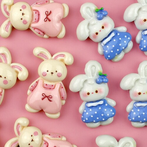 10개입 미니어처 멜빵 토끼 장식 데코