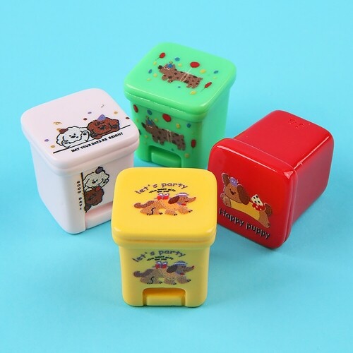 4개입 미니어처 강아지 칼라 페달 휴지통