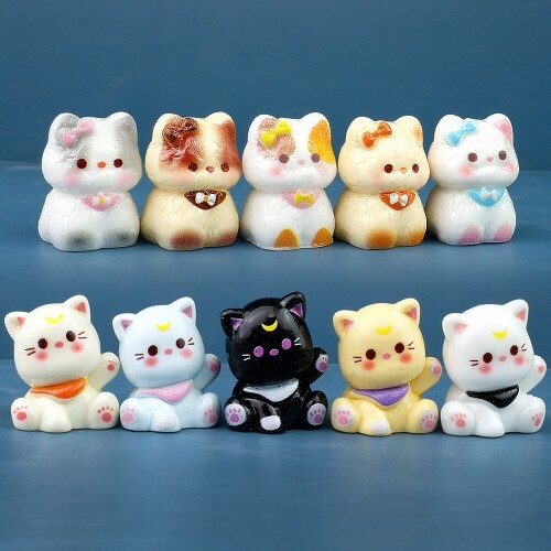 10개입 미니어처 리본 달 스카프 고양이