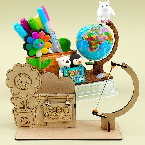 2개입 우드 DIY 미니어처 지구의 날 다용도 꽂이