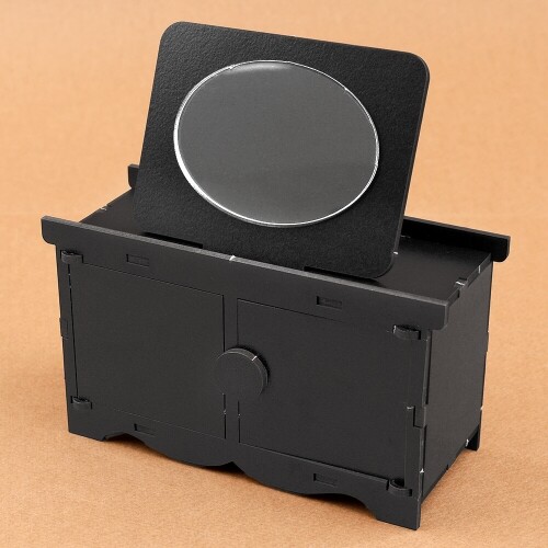 인쇄 우드 DIY 미니어처 검정 무지 거울 경대 화장대