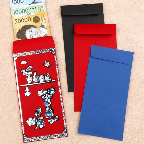 4개입 칼라 무지 세로형 용돈 봉투