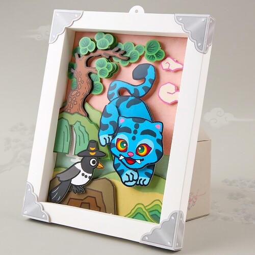 종이 입체 호랑이 까치 시어터 액자 만들기