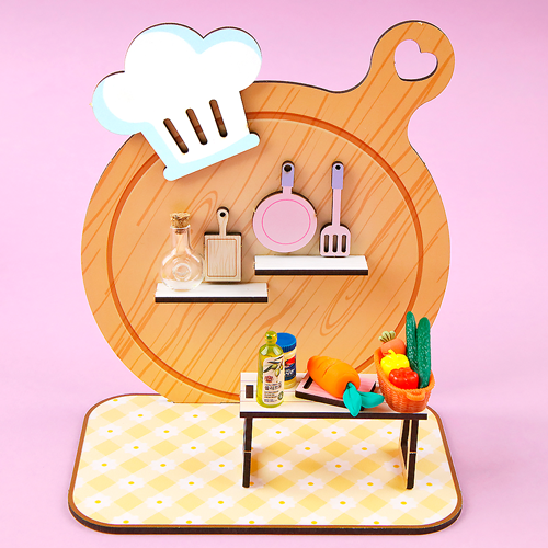 인쇄 우드 DIY 미니어처 도마 셰프 키친 배경판 만들기