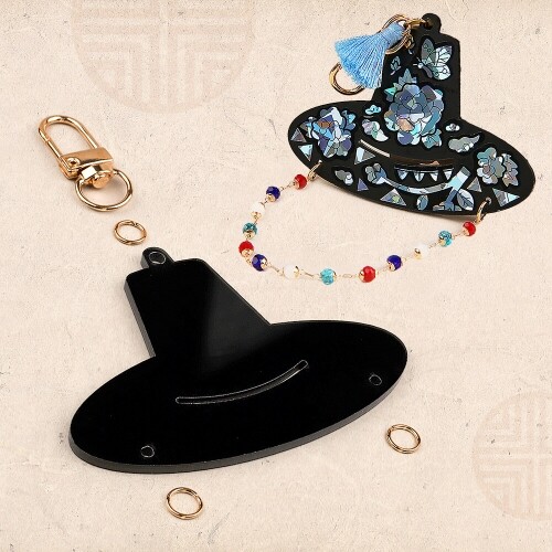 4개입 전통 선비 갓 아크릴 키링 만들기 세트