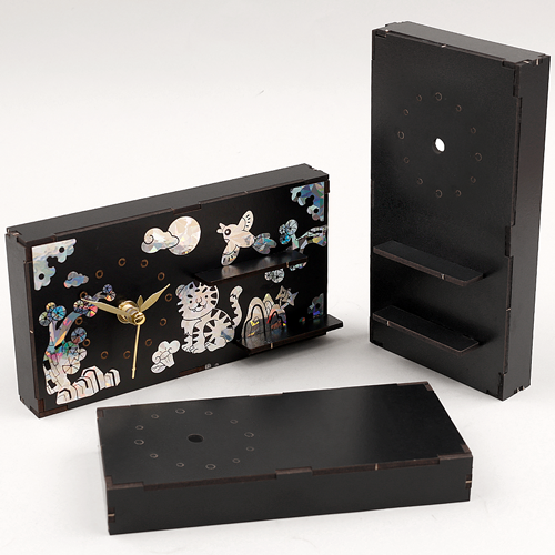 인쇄 우드 DIY 미니어처 검정 무지 직사각형 시계 만들기