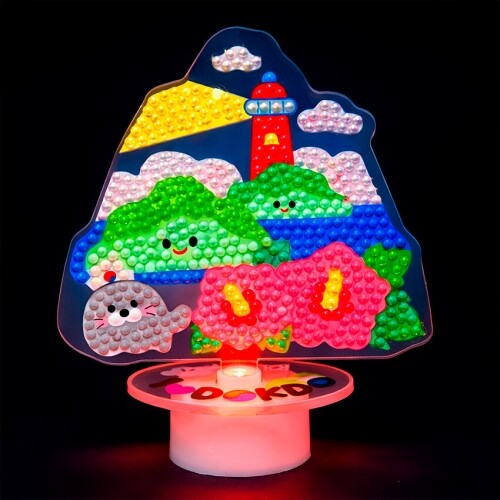 보석십자수 독도 등대 아크릴 무드등