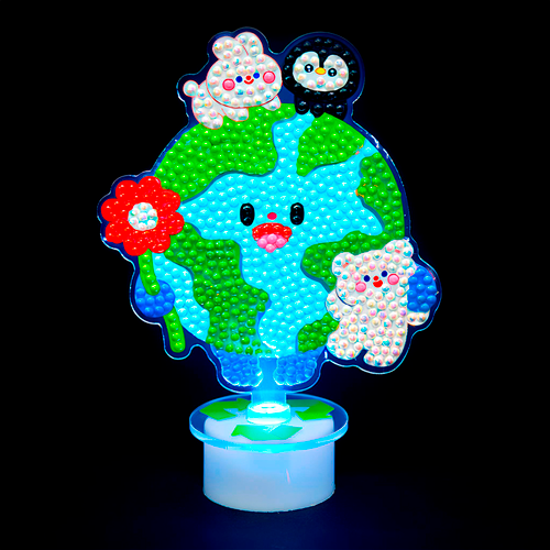 보석십자수 지구 환경 아크릴 무드등