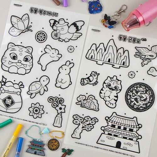 전통 동물 곤룡포 복주머니 인쇄 슈링클 플라스틱 마술종이