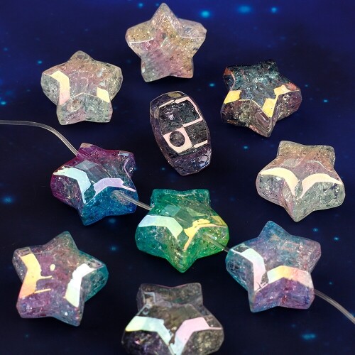 10개입 오로라 별 아이스 크랙 장식 비즈