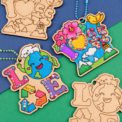 4개입 우드 독도 지구 사랑 키링