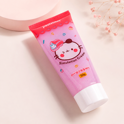 한정 판매 데코덴 투명 연핑크퍼플 펄 생크림 클레이 50ml