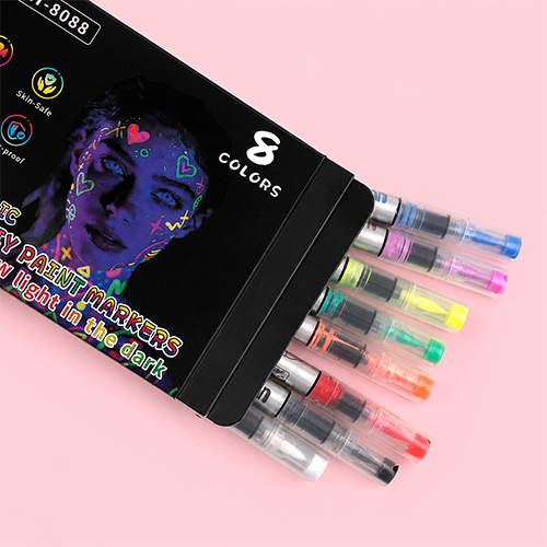 8색 세트 UV 아크릴 바디 페인팅 브러쉬 마커펜