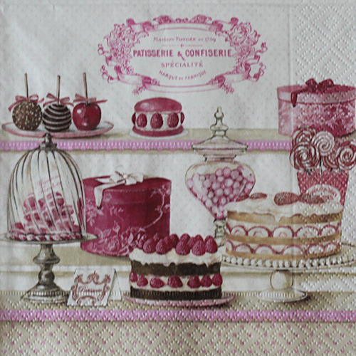 냅킨아트 R0414 PASI Patisserie Confiserie 냅킨20매 33x33cm 0383