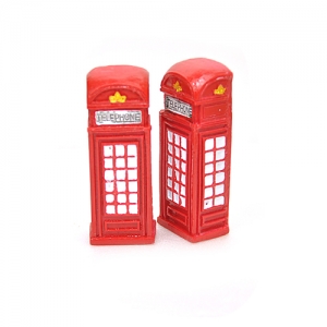 미니어처 빨강 공중전화 TELEPHONE 2.5x7cm 2개입