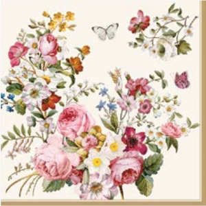 냅킨아트 BLOC Blooming Opulence Cream 냅킨20매 33x33cm 1586