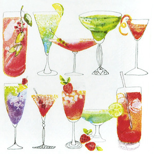 냅킨아트 701890 Sweet Cocktails white 냅킨20매 25x25cm 0251