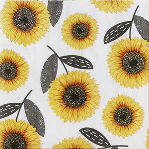 냅킨아트 L737645 URBAN SUNFLOWER grey 냅킨20매 33x33cm 0520