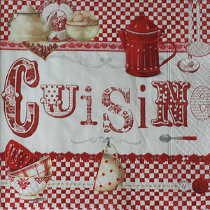 냅킨아트 R0414 CURO Cuisine rouge 냅킨20매 33x33cm 0489