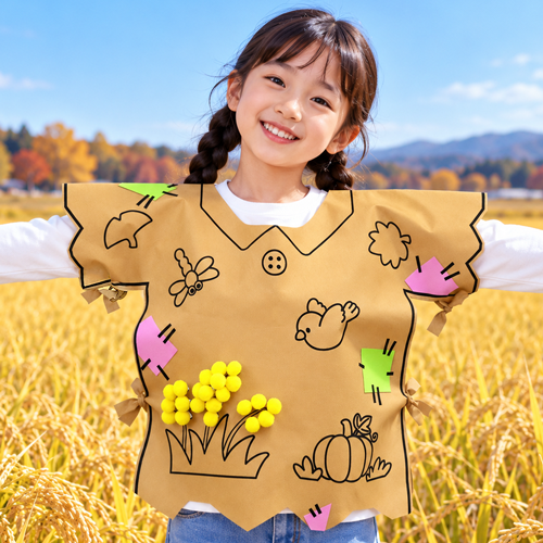 가을 허수아비 옷 부직포 컬러링 만들기